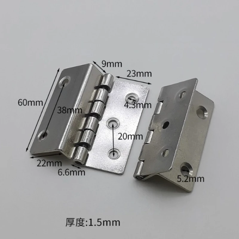 Furniture And Hardware - 4pcs Metal Silver Cabinet Hinges Three