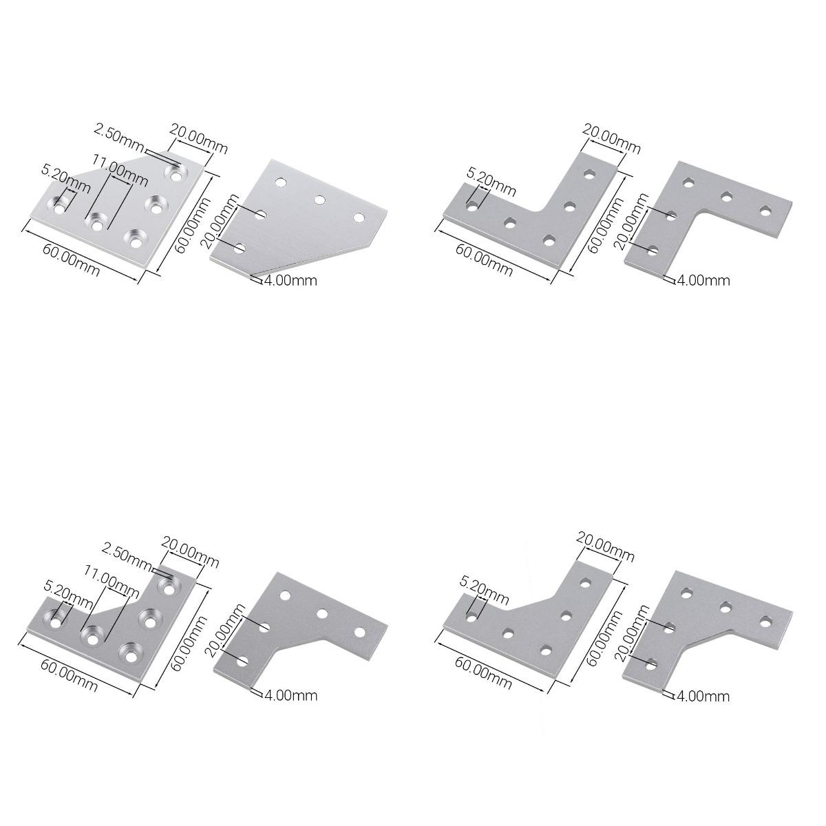 4Pcs/lot L Type 5 Holes 90 Deg - Joint Connector Bracket recension och pris