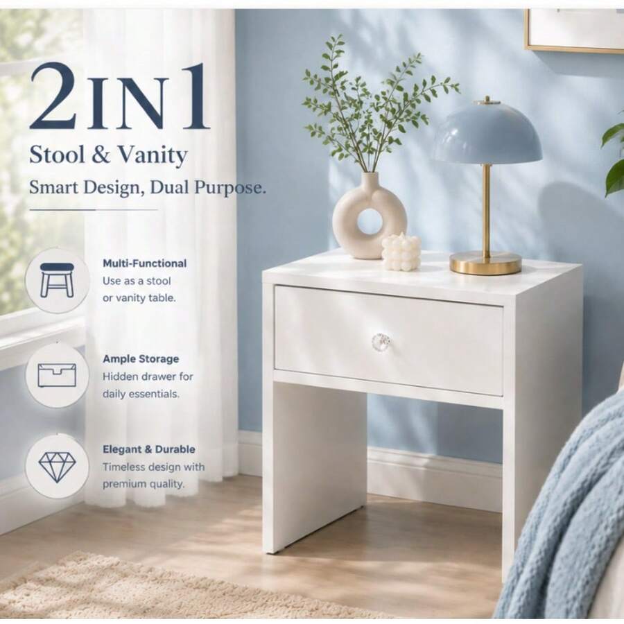 2-In-1 Storage Stool & Nightst - Furniture Hardware Manufacturers recension och pris