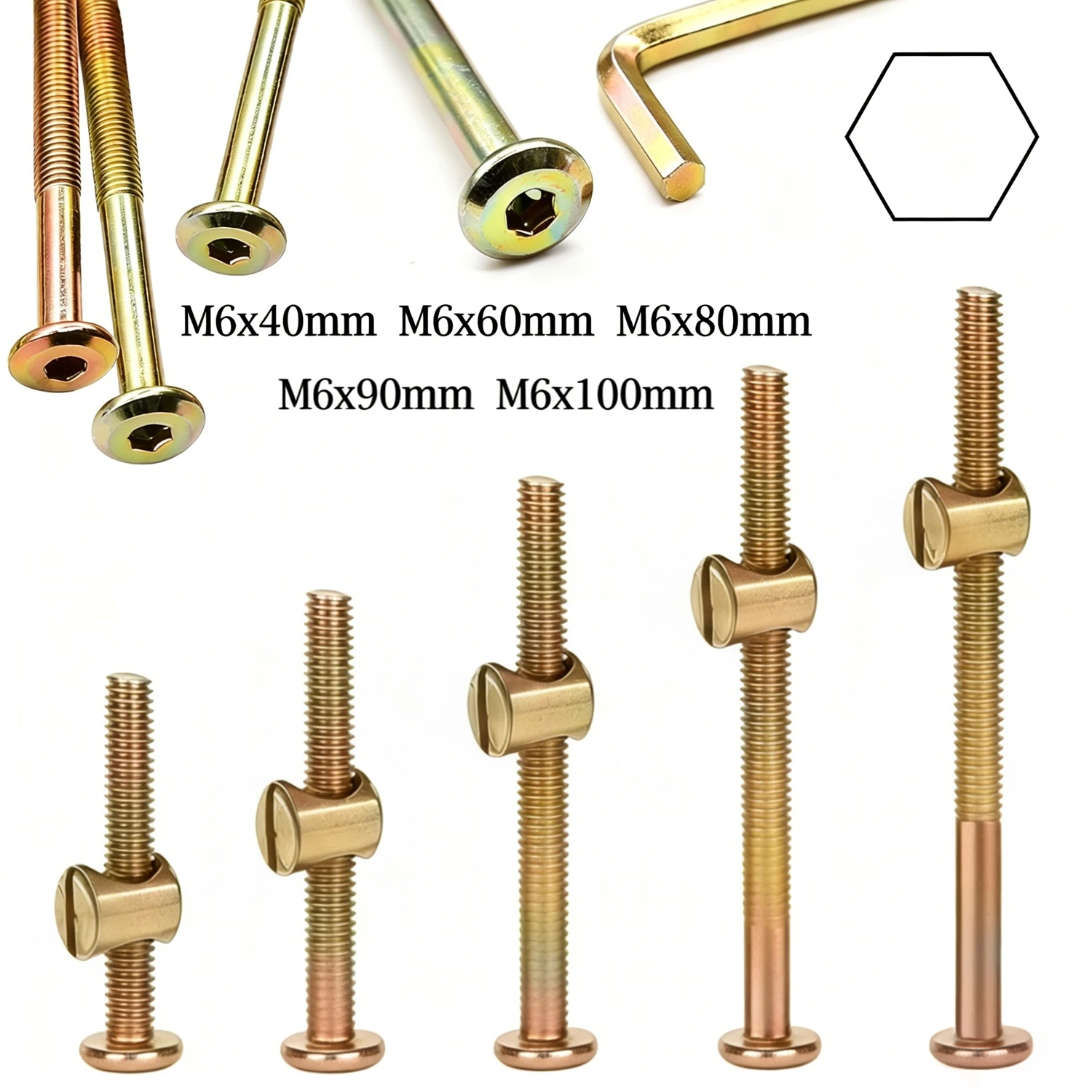 10/20Pcs M6 Hex Socket Head Ca - Furniture Hardware Barrel Nut recension och pris