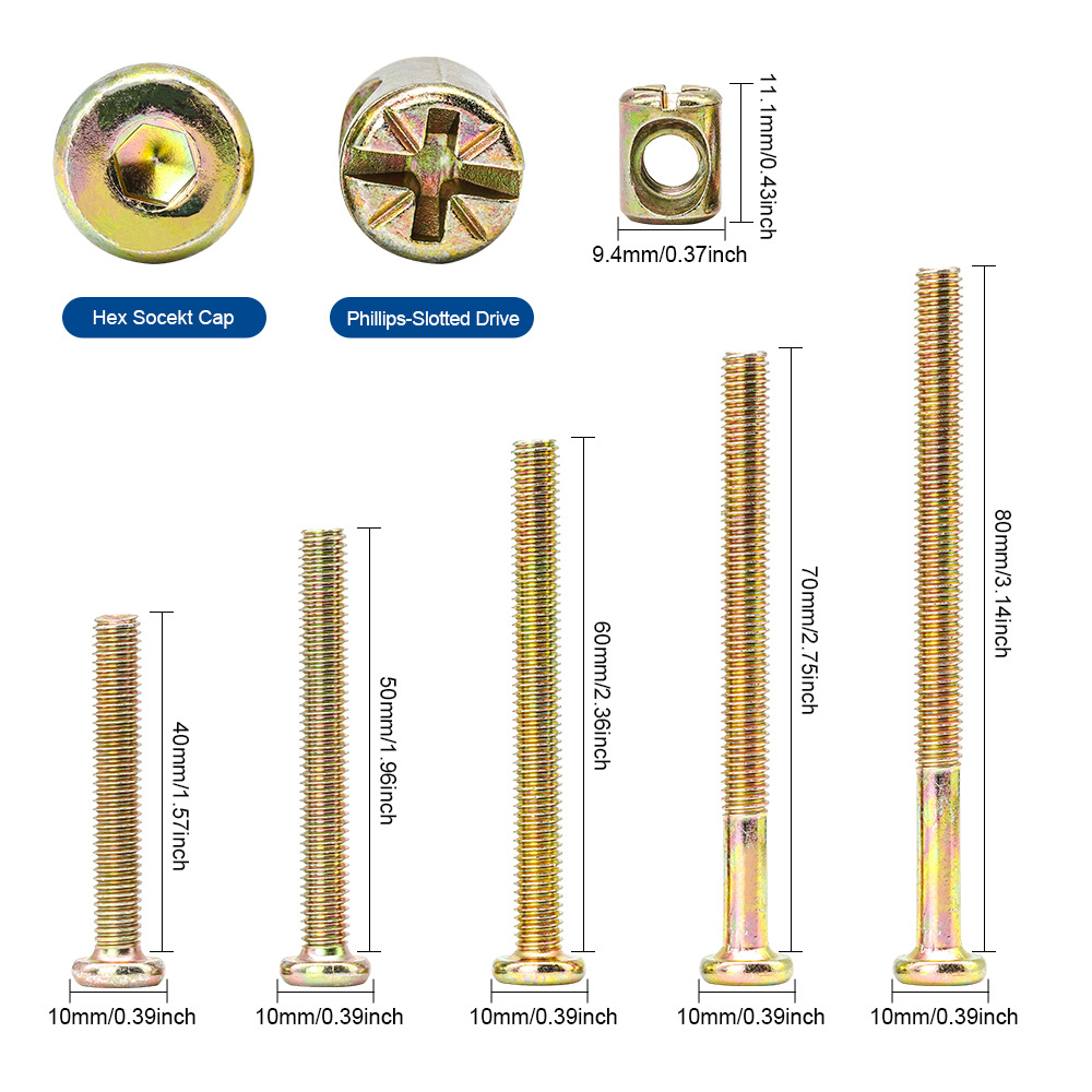 Hex Socket Flat Head Furniture - Furniture Hardware Barrel Nut recension och pris