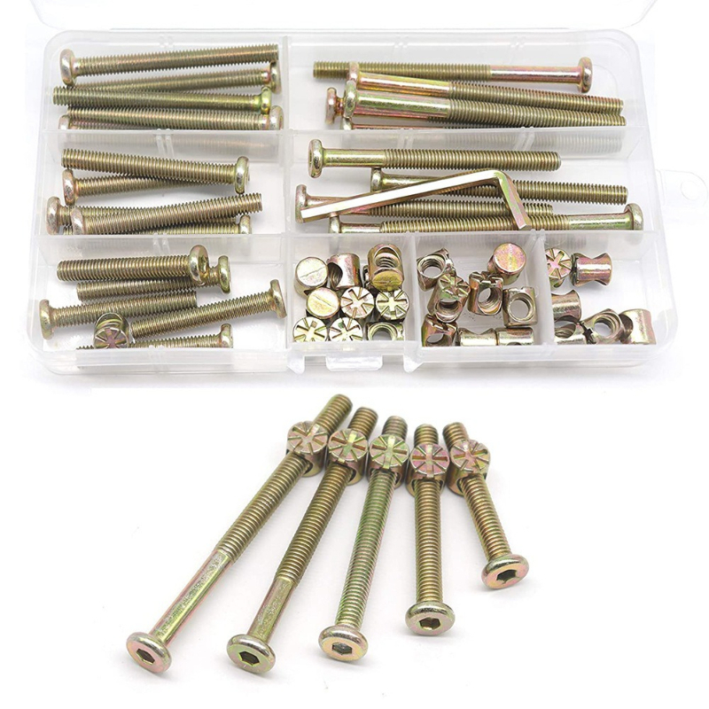50pcs M6x40/50/60/70/80mm Crib - Furniture Hardware Barrel Nut recension och pris