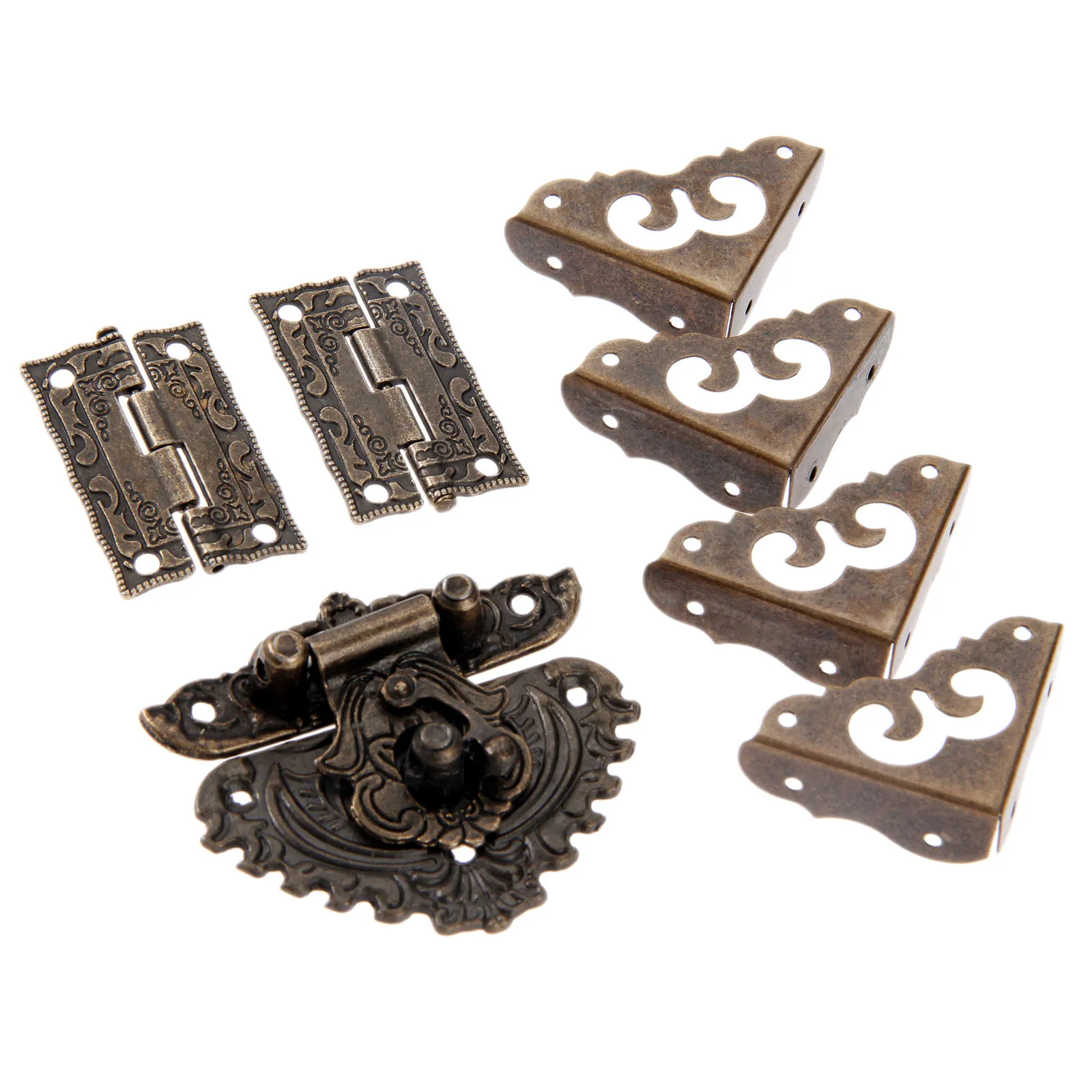 7pcs/set Antique Bronze Padloc - Furniture Hardware Decorative recension och pris