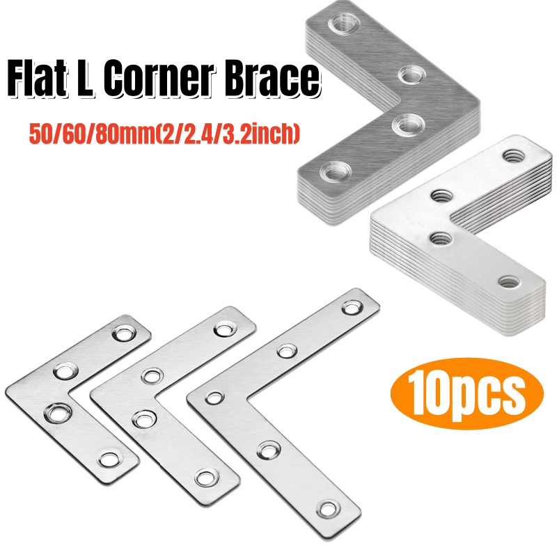 10 Pcs L Shape Flat Angle Corn - Joint Connector Bracket recension och pris