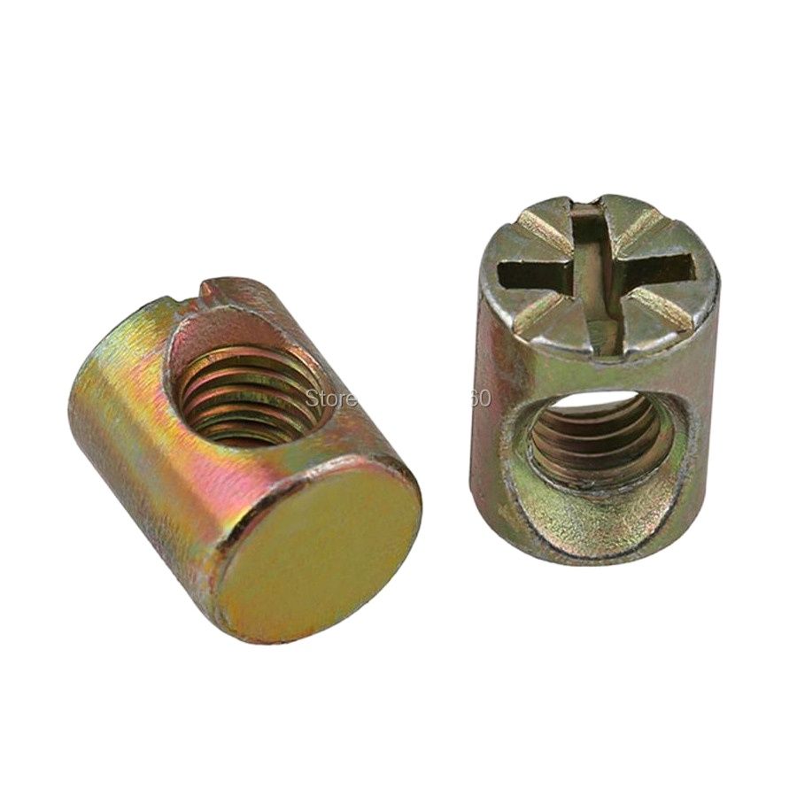 100pcs Color Zinc Plated Slott - Furniture Hardware Barrel Nut recension och pris