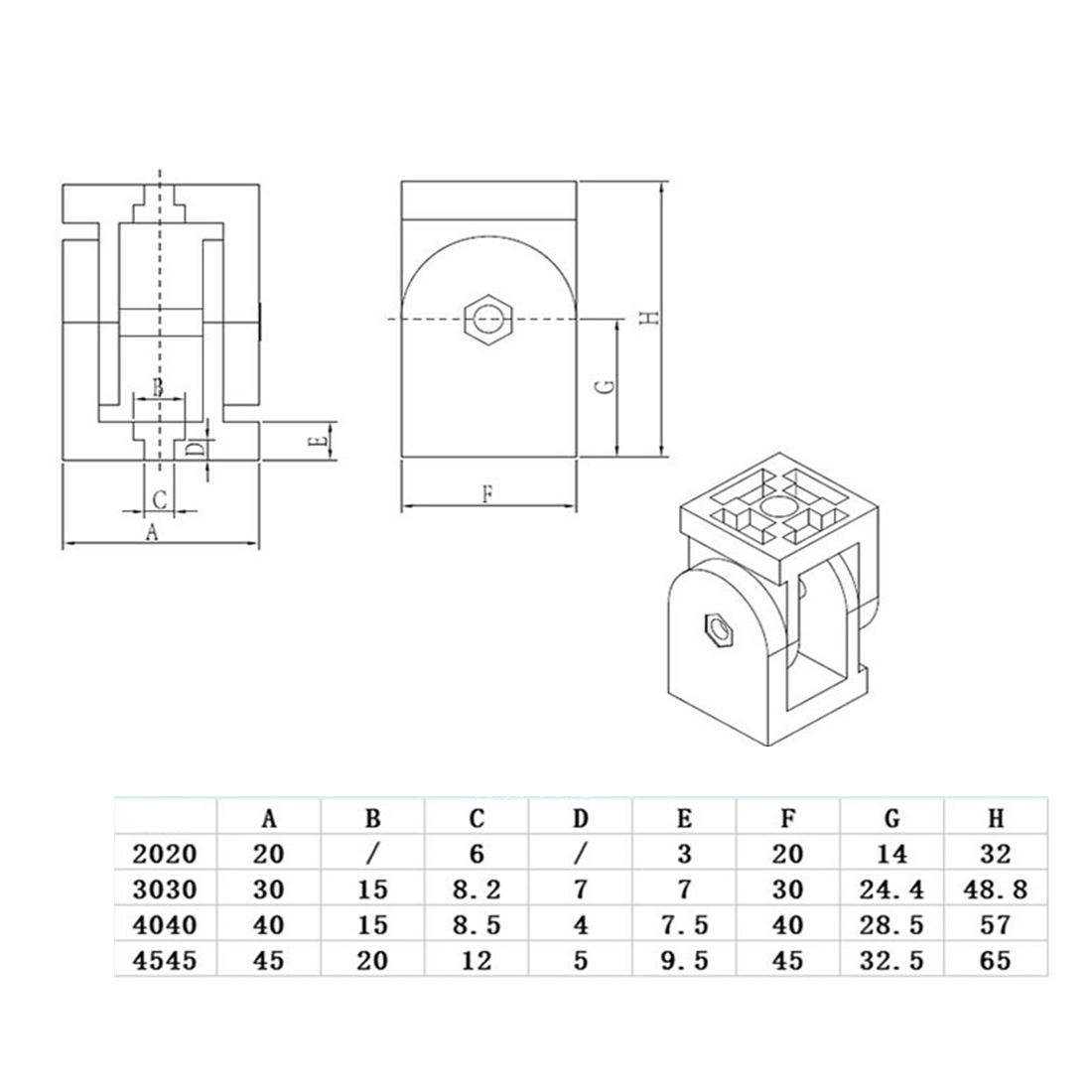 1pc 2020/3030/4040/4545 Zinc A - Joint Connector Bracket recension och pris