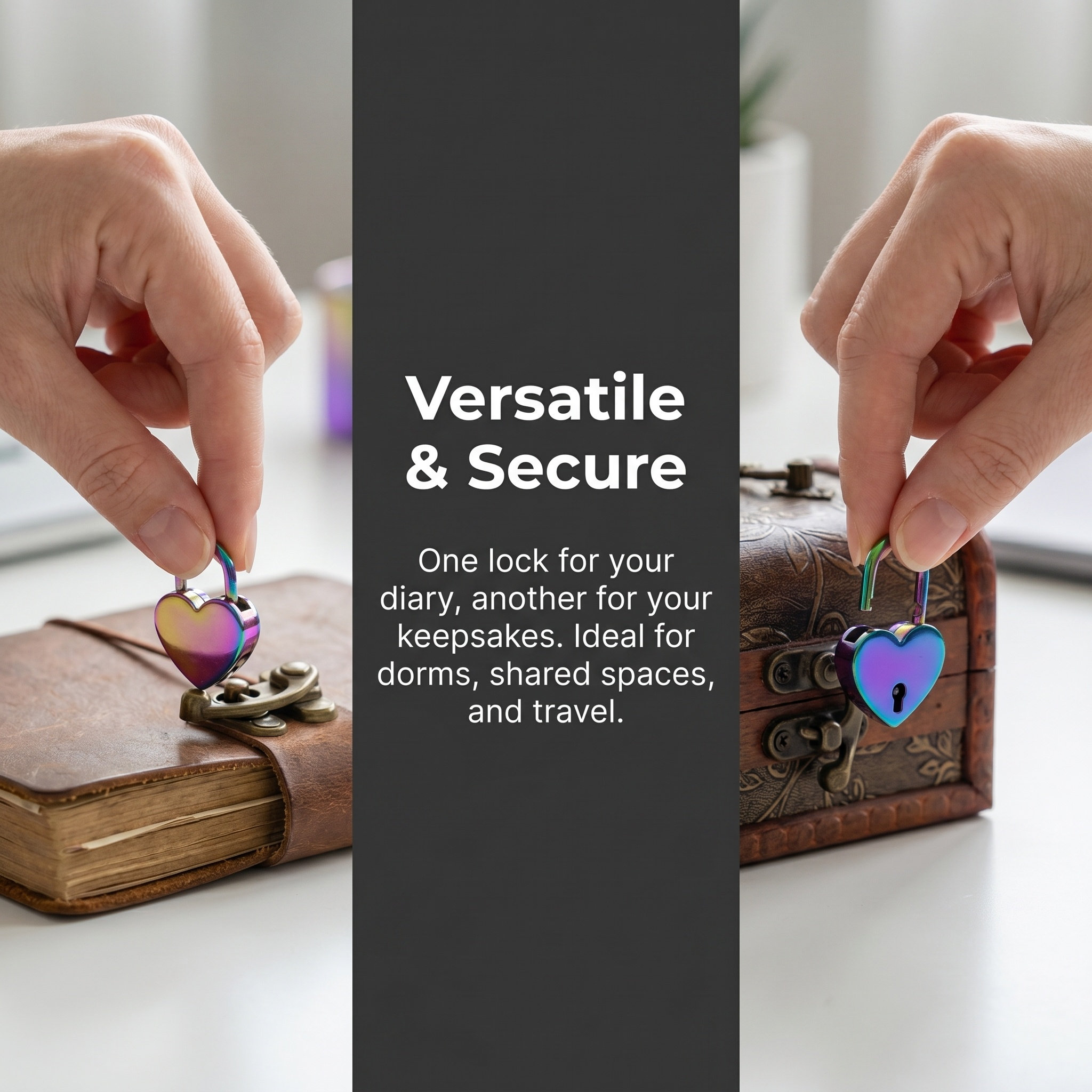 2Set Mini Heart Shaped Padlock - Cabinet Lock Key recension och pris